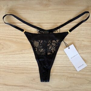 NWT Bluebella Black Lace Thong M-L New